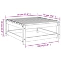 Pikkukuva 9 / 9: vidaXL Puutarharahi valkoinen 70x70x30 cm täysi mänty -  Ulkotilan Sohvayksikön Osat