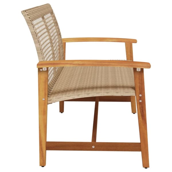 vidaXL havebænk 112 cm polyrattan og akacietræ beige -  Enheder til udendørs modulsofa