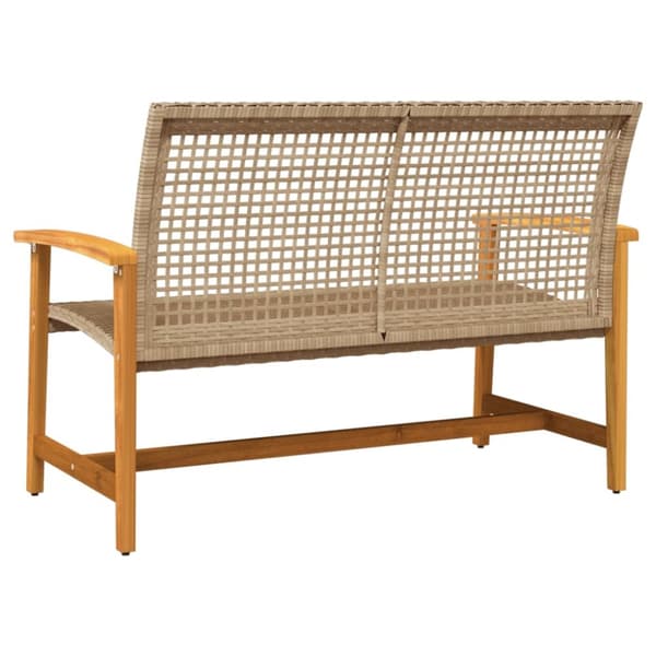 vidaXL havebænk 112 cm polyrattan og akacietræ beige -  Enheder til udendørs modulsofa