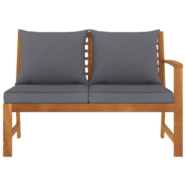 The Living Store Trädgårdsbänk 114,5 cm mörkgrå dyna massivt akaciaträ -  Moduler till utomhussoffa