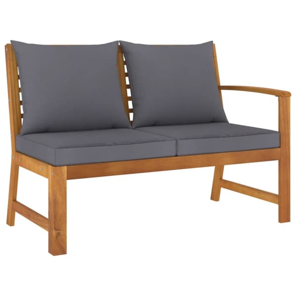 The Living Store Trädgårdsbänk 114,5 cm mörkgrå dyna massivt akaciaträ -  Moduler till utomhussoffa