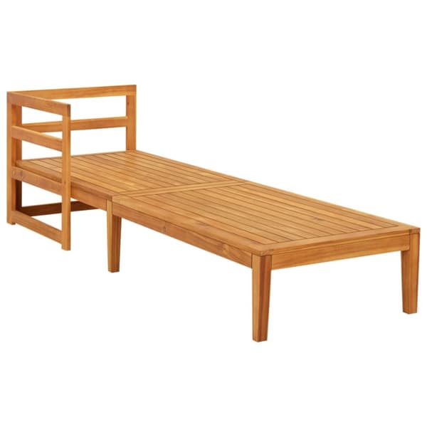 The Living Store Solsäng med 1 armstöd gräddvit massivt akaciaträ -  Moduler till utomhussoffa