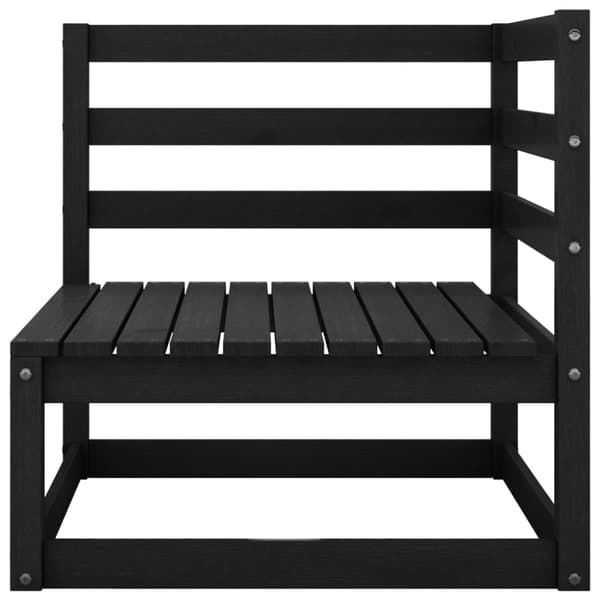 The Living Store Trädgårdssoffa 2-sits med dynor svart massiv furu - Moduler till utomhussoffa