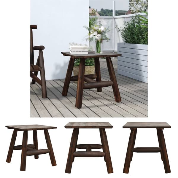 The Living Store sidebord 49x49x50 cm massivt grantræ -  Enheder til udendørs modulsofa