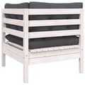 Miniatyrbillede 5 af 10: The Living Store 2-personers havesofa med hynder Hvid massivt fyrretræ -  Enheder til udendørs modulsofa