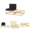 Miniatyrbillede 1 af 9: The Living Store loungesæt til haven 2 stk. med hynder massivt fyrretræ -  Enheder til udendørs modulsofa
