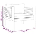 Miniatyrbild 8 av 8: The Living Store Trädgårdsstol med gräddvita dynor massivt akaciaträ -  Moduler till utomhussoffa