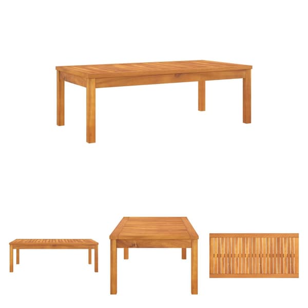 The Living Store sofabord 100x50x33 cm massivt akacietræ -  Enheder til udendørs modulsofa