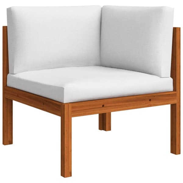 The Living Store Loungegrupp för trädgården med dynor 2 delar massivt akaciaträ - Moduler till utomhussoffa