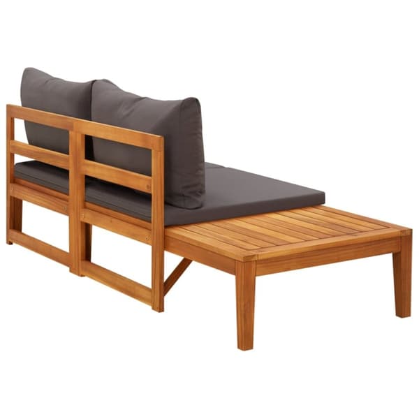 The Living Store havebænk med bord og hynder massivt akacietræ mørkegrå -  Enheder til udendørs modulsofa
