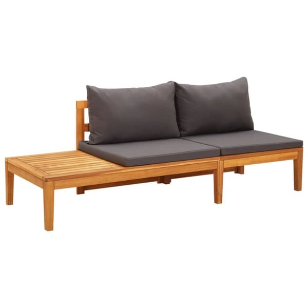 The Living Store havebænk med bord og hynder massivt akacietræ mørkegrå -  Enheder til udendørs modulsofa