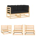 Miniatyrbild 1 av 11: The Living Store Hörnsektion till pallsoffa 2 st med dynor massiv furu -  Moduler till utomhussoffa