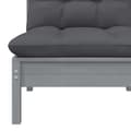 Miniatyrbild 7 av 11: The Living Store Loungegrupp med grå dynor 3 delar massiv furu -  Moduler till utomhussoffa
