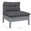 Miniatyrbild 11 av 11: The Living Store Loungegrupp med grå dynor 3 delar massiv furu -  Moduler till utomhussoffa