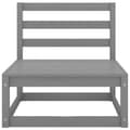 Miniatyrbillede 4 af 9: The Living Store midterdele til havesofa med hynder 2 stk. massivt fyrretræ grå -  Enheder til udendørs modulsofa