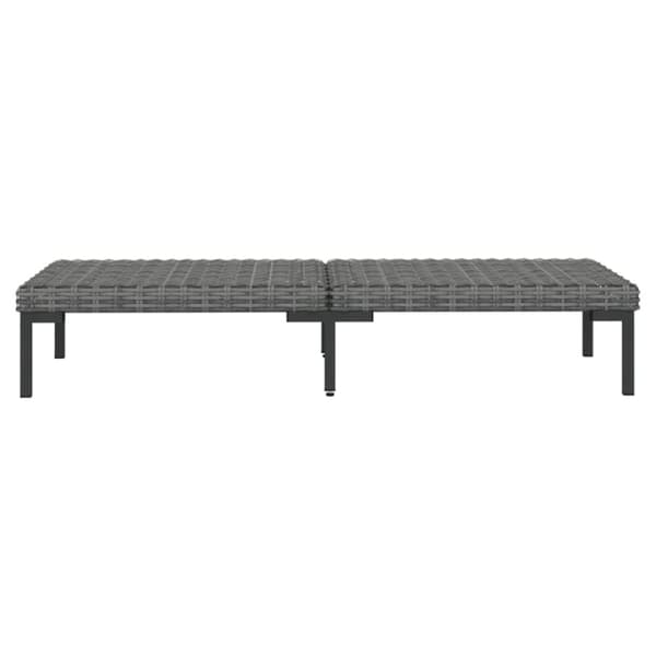 The Living Store loungesæt til haven 3 dele halvrundt polyrattan mørkegrå - Enheder til udendørs modulsofa