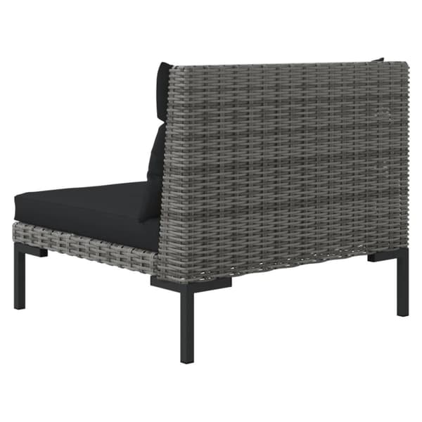 The Living Store loungesæt til haven 3 dele halvrundt polyrattan mørkegrå - Enheder til udendørs modulsofa