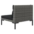 Miniatyrbillede 10 af 11: The Living Store loungesæt til haven 3 dele halvrundt polyrattan mørkegrå -  Enheder til udendørs modulsofa