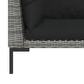 Miniatyrbillede 11 af 11: The Living Store loungesæt til haven 3 dele halvrundt polyrattan mørkegrå -  Enheder til udendørs modulsofa