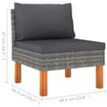 Miniatyrbillede 10 af 11: The Living Store loungesæt til haven 3 dele polyrattan og massivt eukalyptustræ -  Enheder til udendørs modulsofa