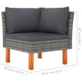 Miniatyrbillede 11 af 11: The Living Store loungesæt til haven 3 dele polyrattan og massivt eukalyptustræ -  Enheder til udendørs modulsofa