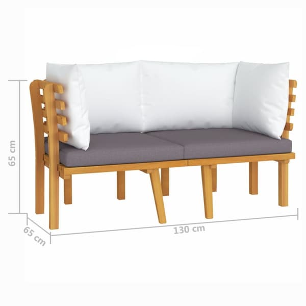 The Living Store 2-personers havesofa med hynder massivt akacietræ - Enheder til udendørs modulsofa