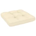 Miniatyrbillede 7 af 11: The Living Store midterdele til havesofa 2 stk. med creme hynde massivt fyrretræ -  Enheder til udendørs modulsofa