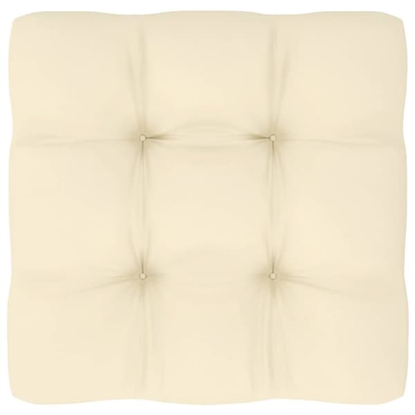 The Living Store midterdele til havesofa 2 stk. med creme hynde massivt fyrretræ -  Enheder til udendørs modulsofa