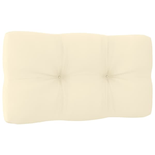 The Living Store midterdele til havesofa 2 stk. med creme hynde massivt fyrretræ -  Enheder til udendørs modulsofa