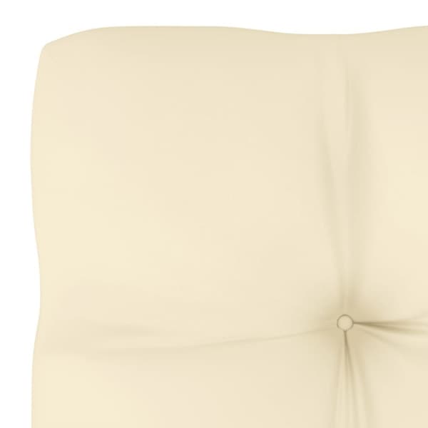 The Living Store midterdele til havesofa 2 stk. med creme hynde massivt fyrretræ -  Enheder til udendørs modulsofa