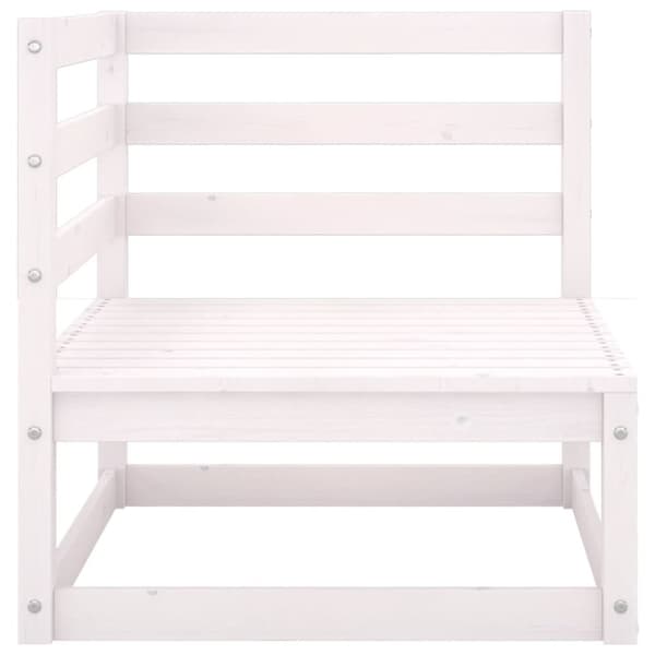 The Living Store Trädgårdssoffa 2-sits med dynor vit massiv furu - Moduler till utomhussoffa
