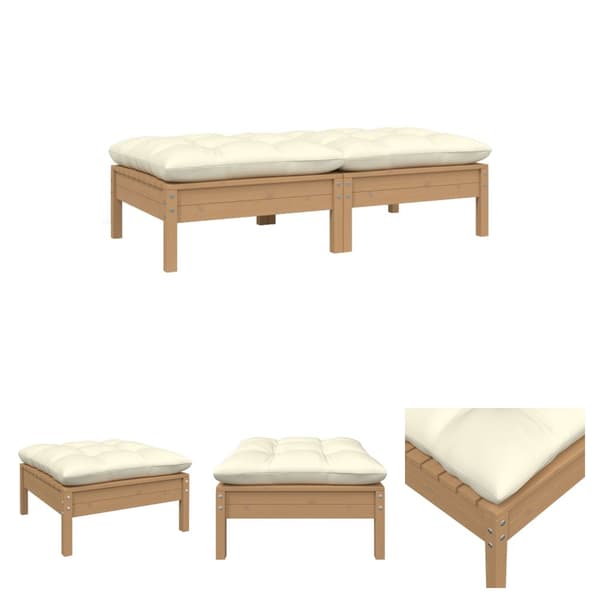The Living Store 2-personers havesofa med cremefarvede hynder massivt fyrretræ - Enheder til udendørs modulsofa