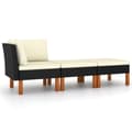 Miniatyrbillede 2 af 7: The Living Store loungesæt til haven 3 dele polyrattan og massivt eukalyptustræ -  Enheder til udendørs modulsofa