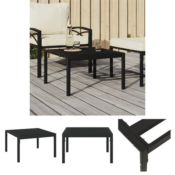 The Living Store loungebord 60x60x35 cm stål sort -  Enheder til udendørs modulsofa