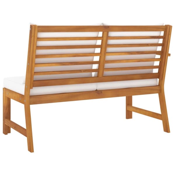 The Living Store Trädgårdsbänk 114,5 cm gräddvit dyna massivt akaciaträ -  Moduler till utomhussoffa