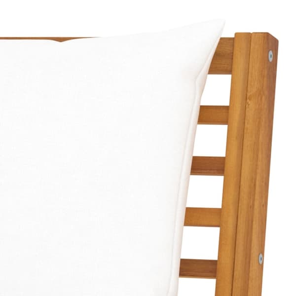 The Living Store Trädgårdsbänk 114,5 cm gräddvit dyna massivt akaciaträ -  Moduler till utomhussoffa