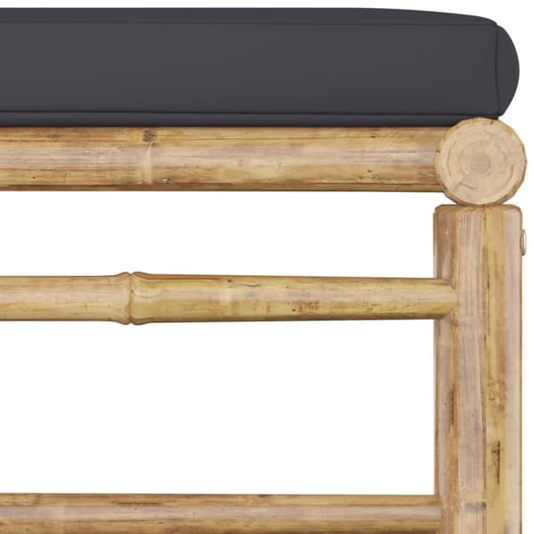 The Living Store Fotpall för trädgården med mörkgrå dyna bambu -  Moduler till utomhussoffa