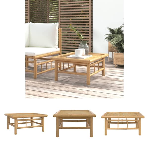 The Living Store Puutarhapöytä 65x55x30 cm bambu -  Ulkotilan Sohvayksikön Osat