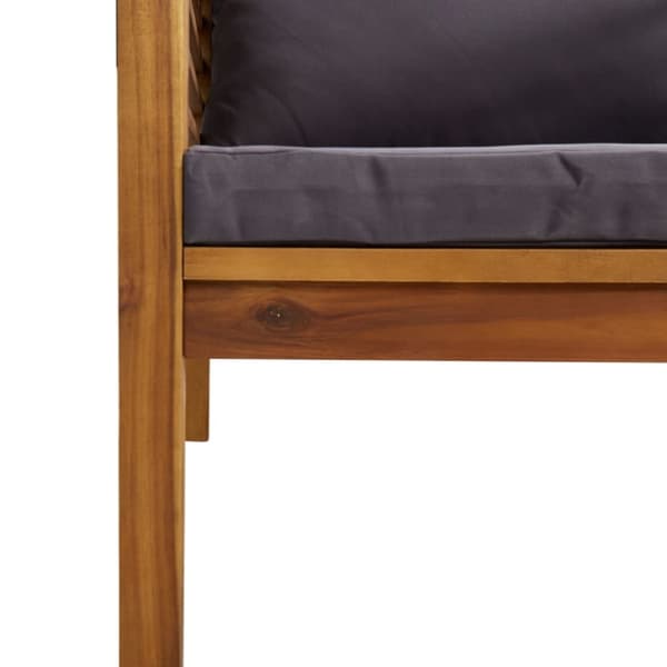 The Living Store sofasæt 2 dele med mørkegrå hynder massivt akacietræ - Enheder til udendørs modulsofa