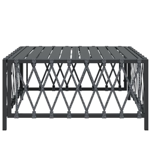 The Living Store havebord 70x70x34 cm vævet stof antracitgrå - Enheder til udendørs modulsofa