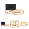 Miniatyrbillede 1 af 9: The Living Store loungesæt til haven 2 stk. med hynder massivt fyrretræ -  Enheder til udendørs modulsofa