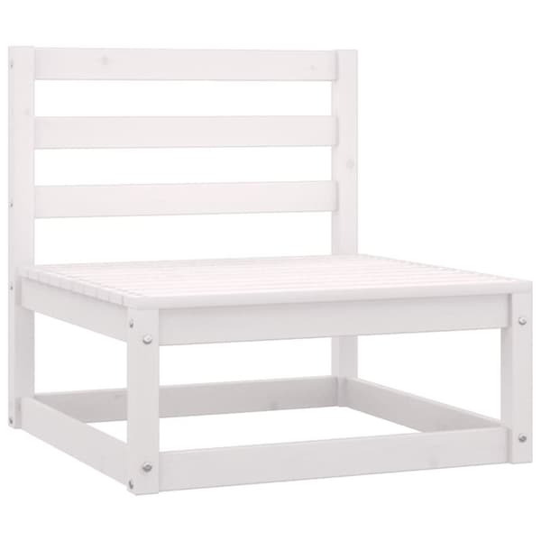 The Living Store Loungegrupp med dynor 3 delar vit massiv furu -  Moduler till utomhussoffa