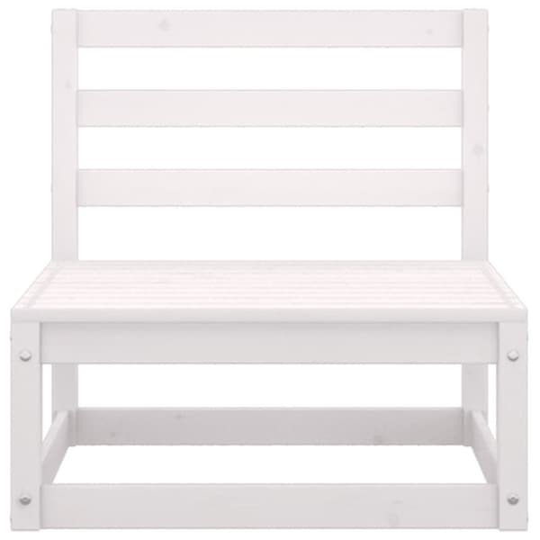 The Living Store Loungegrupp med dynor 3 delar vit massiv furu -  Moduler till utomhussoffa