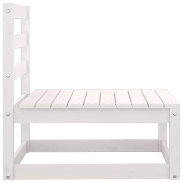 The Living Store Loungegrupp med dynor 3 delar vit massiv furu -  Moduler till utomhussoffa