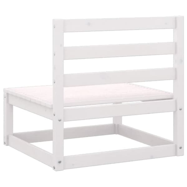 The Living Store Loungegrupp med dynor 3 delar vit massiv furu -  Moduler till utomhussoffa