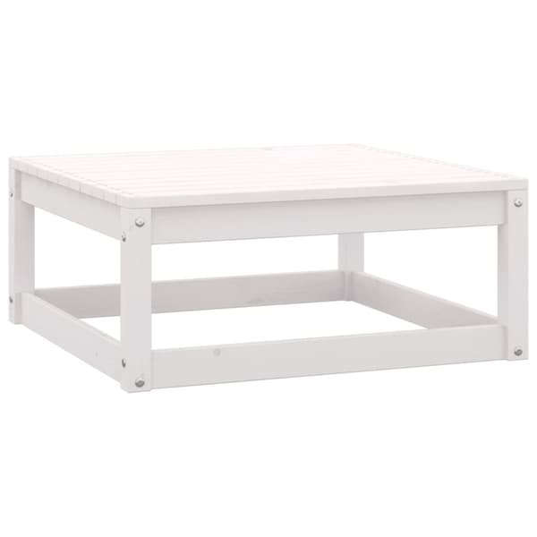 The Living Store Loungegrupp med dynor 3 delar vit massiv furu -  Moduler till utomhussoffa