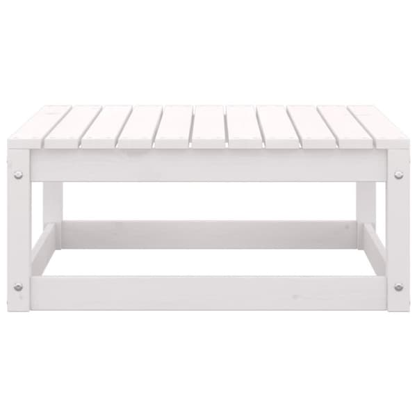 The Living Store Loungegrupp med dynor 3 delar vit massiv furu -  Moduler till utomhussoffa