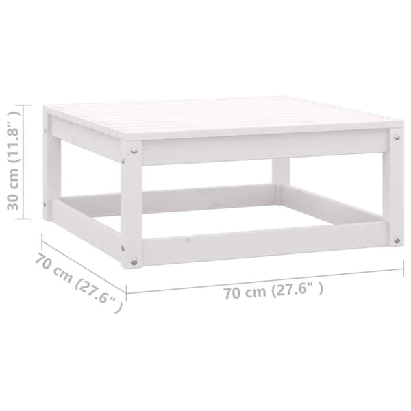 The Living Store Loungegrupp med dynor 3 delar vit massiv furu -  Moduler till utomhussoffa