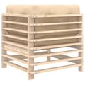 Miniatyrbillede 8 af 11: The Living Store hjørnemoduler til havesofa 2 stk. med hynder massivt fyrretræ -  Enheder til udendørs modulsofa