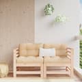 Miniatyrbillede 2 af 11: The Living Store hjørnemoduler til havesofa 2 stk. med hynder massivt fyrretræ -  Enheder til udendørs modulsofa